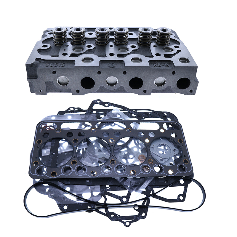 Kepala silinder lengkap dengan katup + kit gasket penuh untuk mesin Kubota D1402
