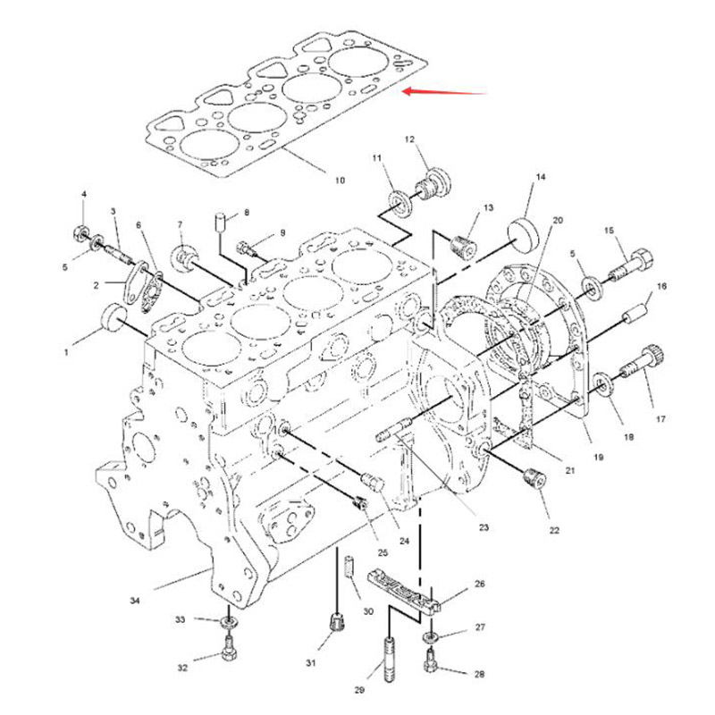 Gasket Kepala Silinder 1W7879 untuk Perkins 4.236 Caterpillar Cat 3034 Engine 205 206 212 Excavator
