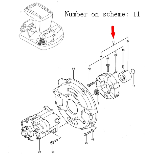 Untuk Hitachi Excavator EX22-2 EX30UR-2C EX33U EX40UR-2C HX99B POMPLING POMPLING ASSY 4389217